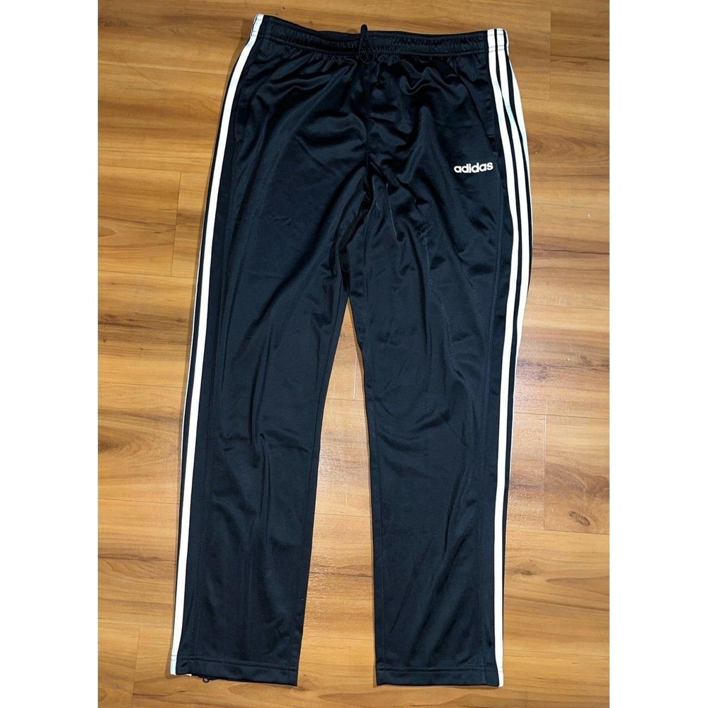 Mens Adidas 3 Stripe Athletic Performance Drawstring Track Pants